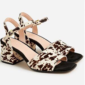 J.Crew Dylan Block-Heel Sandals in Calf Hair - Size 8